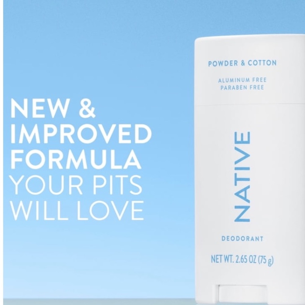 Native Deodorant in White with Blue Text